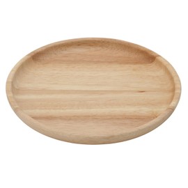 Fuji Boeki 96218 Round Lunch Plate, Medium, Diameter 7.5 inches (19 cm), Natural Wood, Unbreakable, Lightweight, Wooden Tableware