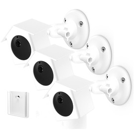 Wall Mount and Waterproof Case for Wyze Cam Outdoor with Adhesive Plate for Wyze Cam Outdoor Base Station