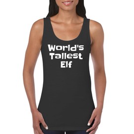 World's Tallest Elf - Women's Soft Cotton Tank Top CP05 Black