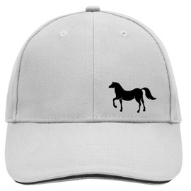 huuraa Cappy Hat Horse Silhouette Gift Unisex Cap Horse Gift Idea, Dark grey/white