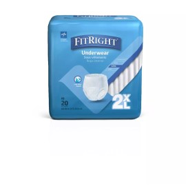 Medline FitRight 2XL Size Protective Underwear,2X-L