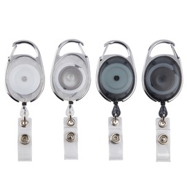 Office Depot Carabiner-Style ID Card Reels, Assorted Colors, Pack Of 4, XS005002A