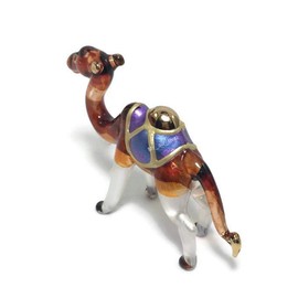 2½" Tall Tiny Crystal Camel Hand Blown Clear Glass Art Figurine Animals Miniature Collectible Decor