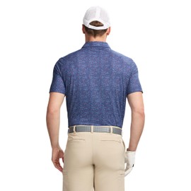 IZOD Men's Swingflex Elite Short Sleeve Golf Polo, Medieval Blue Wave