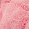 Fluffy Faux Fur Pink Comforter Cover Set Queen - Ultra