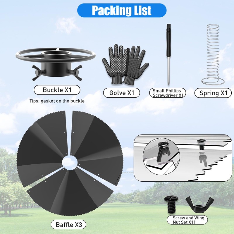 Squirrel Baffle for Bird Feeder Pole - Dynamic Steel Spring-Loaded