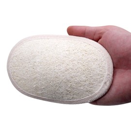 [Pack of 6] Loofah Sponge Pads Natural Organic Bath Luffa Sponges Pads Natural Bath Shower Loofah Body Scrubber Sponges for Exfoliating Your Skin, with Adhesive Hook
