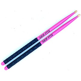 GRIP STIX 15" Long PINK with Black OAK Non-Slip Grip Drumsticks -Ideal for All Drumming; Cardio, Fitness, Aerobic & Workout Exercises