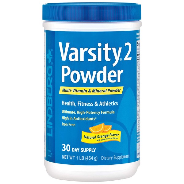 Lindberg Varsity 2 Powder Multi-Vitamin & Mineral, Natural Orange Flavor, 1 Pound