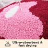 Bazasa Cherry Bath Mat 19.6"x 23.6" in Pink Bathroom Rug