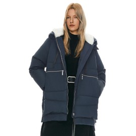 Orolay Women's Thickened Down Jacket (L, Navy)