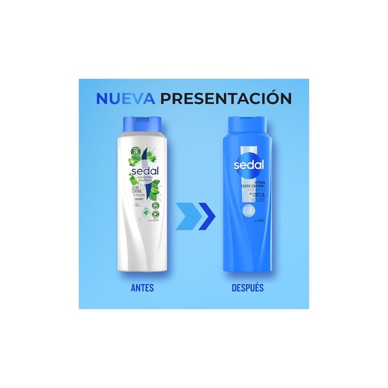 Sedal Shampoo Control Caspa Aloe y Menta, Botella 620ml