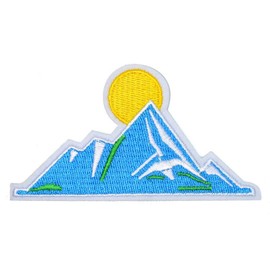 Mountain Peak Sunset Outdoor DIY Iron On Embroidered Applique Patch 3307