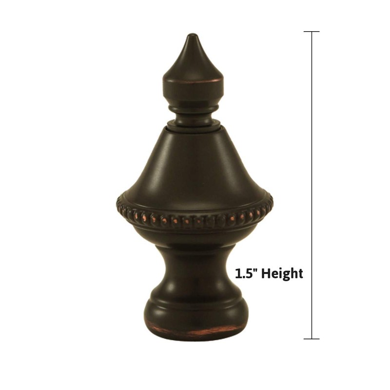 Rubbed Bronze Beaded Knob Finial
