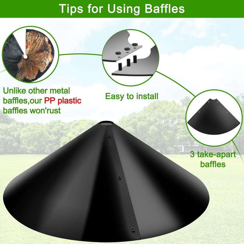 PP Squirrel Proof Baffle, Pole Mount Squirrel Guard Stopper for