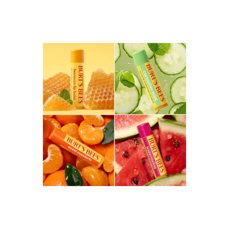 Burt's Bees Kit Freshly Picked Lip Balm 4 unidades