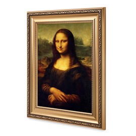 DECORARTS - Leonardo Da Vinci Mona Lisa Framed Wall Art - Gold Frame Renaissance Portrait Giclee Print on Canvas, Ready to Hang, Made in USA 25.75x35.75