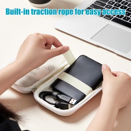 Linpr 2.5 Inch External Hard Drive Case for Seagate, Hard Drive External for Sandisk Extreme PRO, WD Elements Portable External Hard Drive SSD 1TB 2TB Protective Travel Bag Case (White)