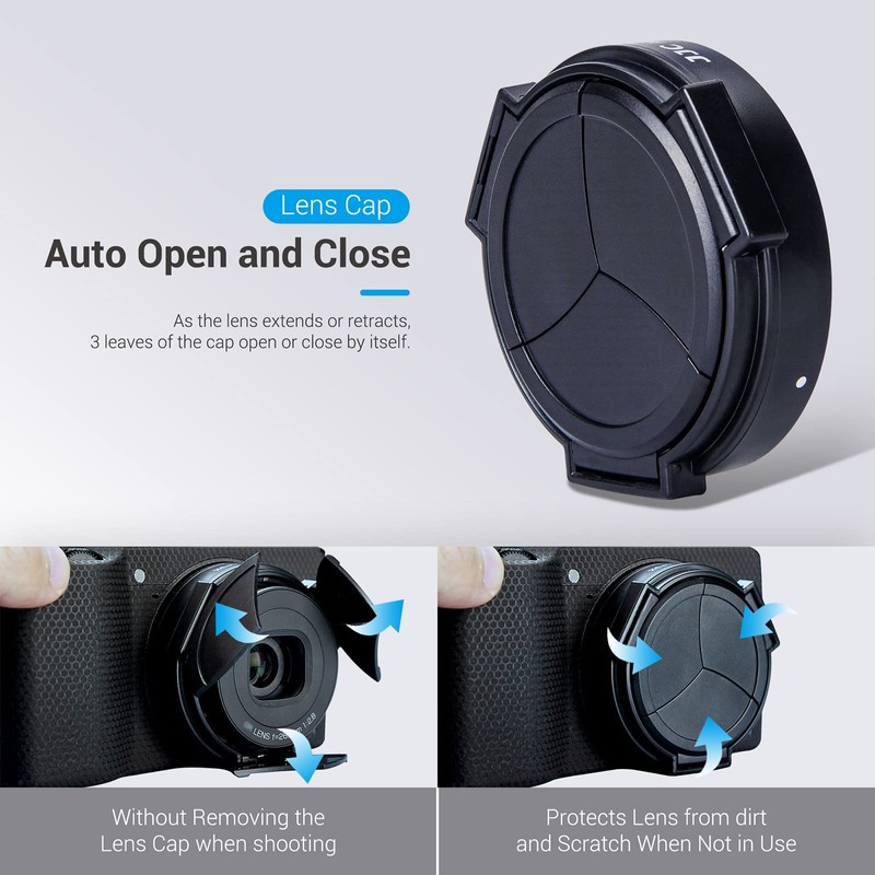 JJC Auto Open and Close Lens Cap Cover for Ricoh