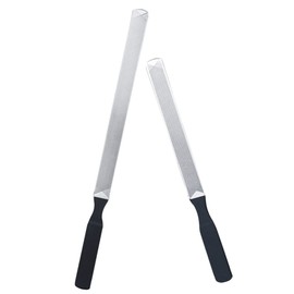 Baluue 2pcs Stainless Steel Nail Files Metal Manicure Tools for Nail Art Home Salon