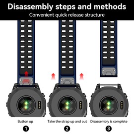 MYSNBKN Compatible with Fenix 8 51mm/Fenix 7X/6X/5X Watch Band 26mm Easy-fit Silicone Soft Sport Band Replacment for Fenix 7X Pro/Fenix 6X Pro/Fenix 5X Plus/Fenix 3/3 HR Smartwatches
