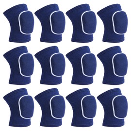 PATIKIL XS Size Protective Knee Pads, 6 Pairs Sponge Volleyball Knee Pads Breathable Dance Knee Pads Brace for Women Men Football Basketball Workout, Blue