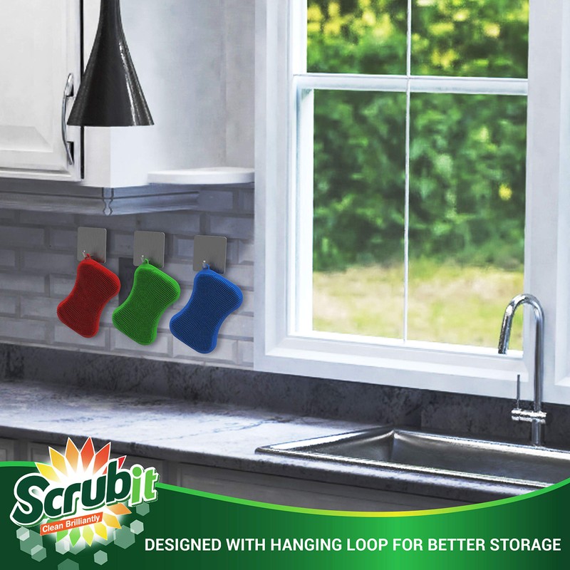 Silicone Scrubbing Pad Sponges by SCRUBIT - Real Silicon Non