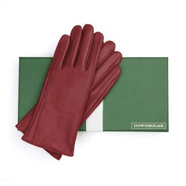 Downholme Touchscreen Leather Cashmere Lined Gloves for Women (Burgundy, M)