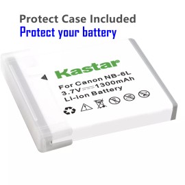 Kastar NB-6L Battery & LCD Charger for Canon PowerShot SD1200 IS, SD1300 IS, SD1300 IS