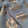 GFM® Scottish Thistle Flower Metallic Foil Print Scarf - Grey