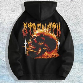 Antihero Flaming Skull Graphic Hoodie 100% Cotton US Warehouse 7 ColorsColor: Army Green, Size: L