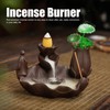 Incense Burner Red Porcelain Dragonfly Shape Backflow Smoke Waterfall Sandalwood