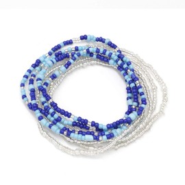 African Waist Bead Body Chain Beaded Belly Chain Bikini Jewelry for Women Girls, 2Pieces