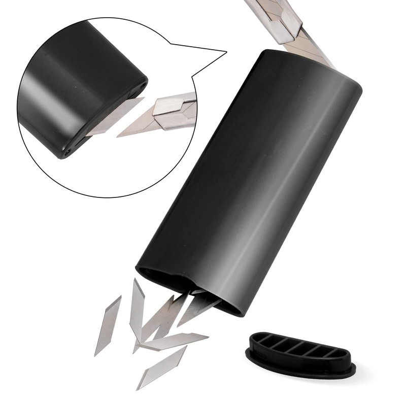 FOSHIO Black Razor Blade Disposal Container Storage Box 30 Degree