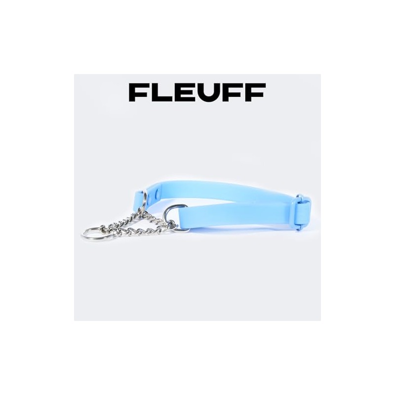 Fleuff Waterproof Martingale Dog Collar (Sky Blue, Medium)