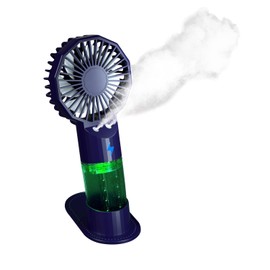 Tsivi-Air Portable Dual Mist Cooling Hand Fans for Beach Travel, Outdoor Makeup, Concert, Battery Powered Water Dual Mist Fan, Rechargeable Personal Mister Fan, Hand held Dual Misting Fan (Blue)