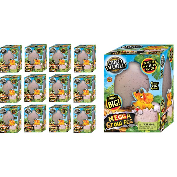 JA-RU Jumbo Dinosaur Egg (12 Eggs Pack) Hatching & Growing Giant Dinosaur Toy for Kids & Adult, Boys & Girls. Surprise Mystery Water Bathtub Toy. Jurassic Novelty Easter Egg Stuffers. 1747-12