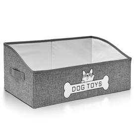 Mutiearo Dog Toy Basket, Specially Designed for Dog Toy Storage, Collapsible Dog Toy Box with Handle，Perfect for Storing Pet Toys and Accessories - Grey