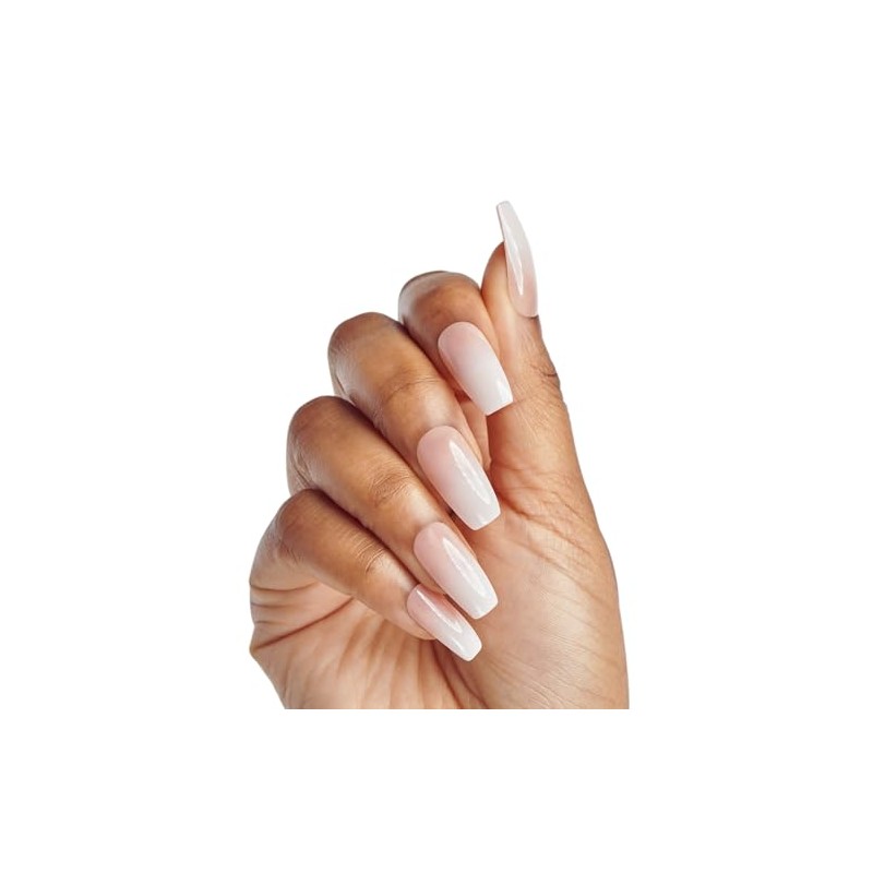 KISS UÑAS POSTIZAS GLUE ON LARGAS ESTILO FRENCH CON GEL