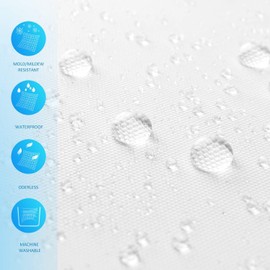 Carttiya Anti-Mould Shower Curtain, EVA Bath Curtain, No Odours, BPA-Free, Waterproof, Antibacterial