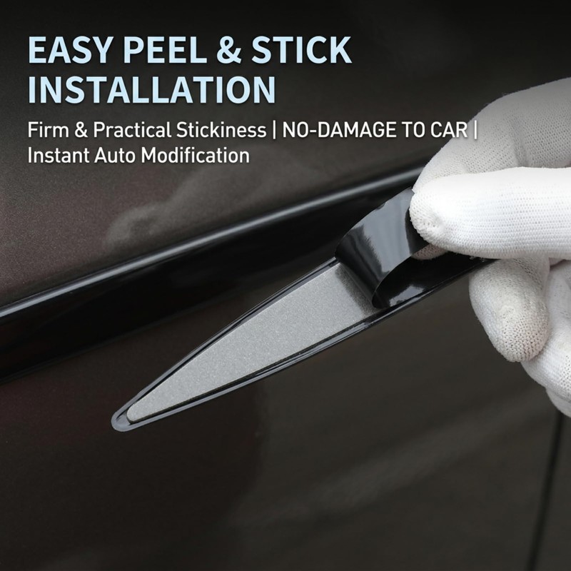 Black Car Door Side Body Guards, 4PCS Body Side Trim