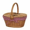 Red Hamper Wicker Willow Child's Lined Oval Lidded Picnic Basket
