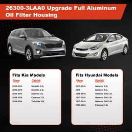 263003LAA0 Oil Filter Complete Assy Kit Compatible with Hyundai Palisade 2020 2021 For Genesis G80 2017-2020 for Kia Telluride 2020-2021 for Sorento Cadenza Sedona 2019-2021