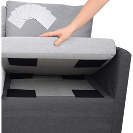 Non Slip Cushion Pad, Hook Loop Tape for Reduce Couch Cushions Sliding (15 x 15 CM)- (8PCS, Black)