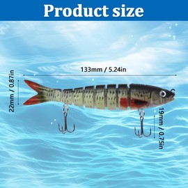 Aoyswuz 3 Stück Angelköder, Kunstköder Wobbler Hecht Köder, Fische Köder Set für Süßwasser Salzwasser Forelle Barsch