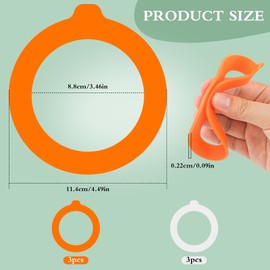 6PCS Silicone Jar Gaskets 4.5Inch Jar Gaskets Replacement Seals Airtight Gasket Sealing Rings for 4.2-4.3 Inch Mouth Glass Jars,Leak Proof Rubber Seals Rings for Glass Mason Jars Lids