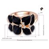 ACEFEEL Rose Gold Plated AAA Zircon Crystal Luxurious Black Enamel