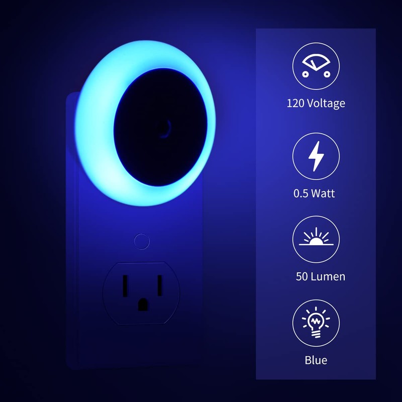 KINUR 6 Pack Blue, LED Night Lights Plug into Wall