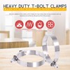 Hilitchi 2Pcs Stainless Steel T-Bolt Clamps with Rounded Band Edges