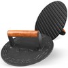 Heavy-Duty Cast Iron Burger Press 8.5 Inch Round Burger Smasher,